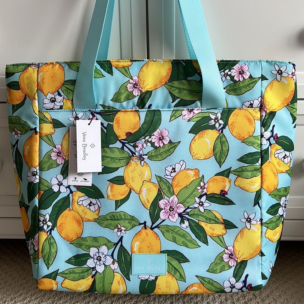 Vera Bradley Lighten Up Large Cooler Bag Lemon Grove - Picture 1 of 9
